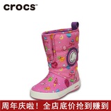 Crocs冬季高筒靴童鞋套脚圆头儿童平跟雪地靴女保暖靴子202372