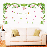 田园花藤植物花卉温馨婚房墙贴画客厅电视沙发背景墙创意装饰贴纸