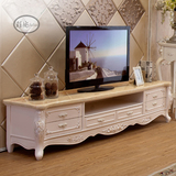 欧式电视柜实木雕花客厅矮柜卧室地柜 美式法式大理石储物柜