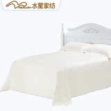 水星家纺享乐主义全棉纯色床单单件 白色灰色床单五星级床上用品