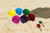 包邮儿童沙滩玩具大中小号铁桶铁铲子戏沙工具小桶铲子戏水玩具