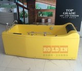 金黄色珠光板按摩缸/嵌入式亚克力浴缸1.6米/按摩浴缸单人/  8172