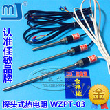 进口pt100温度传感器探头式热电阻 防水防锈热电偶 热电阻WZPT-03