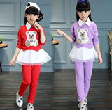 童装女童秋装套装时尚新款中大童亮片韩版儿童运动休闲三件套潮流