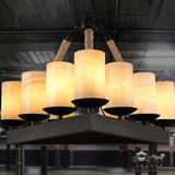 设计师北欧创意餐厅咖啡厅复古吧台圆形工业三角形铁艺蜡烛台吊灯