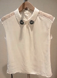 迪赛尼斯商场同款专柜同款2015夏新款女装镶钻无袖衬衫D52DY3507