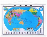 【名社升级版】2016新 世界地图挂图 1.5米x1.1米 商务办公室专用 办公室装饰画 高清印刷 双面防水覆膜  划区包邮