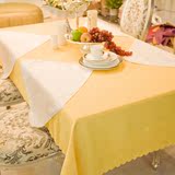 酒店圆桌桌布餐厅方台布金黄色饭店餐桌布茶几布定做宴会展会桌布