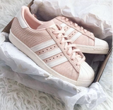 华夫英国代购阿迪达斯三叶草Adidas Superstar粉色贝壳 正品女鞋