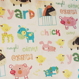 斜纹 纯棉布料床上用品宝宝婴儿diy手工棉布 动物字母