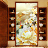 最新款3D5D印花贴钻十字绣花卉玉兰花客厅玄关竖版家和富贵钻石画