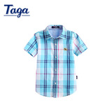 TAGA童装男童夏季半袖上衣2016夏装新款儿童中大童休闲短袖衬衫