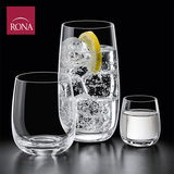 RONA进口无铅水晶杯海波杯啤酒杯饮料杯果汁杯家用玻璃杯直身水杯