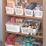 日本厨房收纳筐 塑料橱柜桌面收纳篮浴室整理篮化妆品零食收纳筐