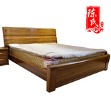 新古典现代中式全实木黄金柚木双人床标准单体1.8米婚床卧室家具