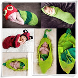 儿童影楼摄影服装婴幼儿满月百天宝宝写真照毛线编织造型睡袋道具