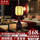 中式复古台灯实木仿古羊皮灯具客厅卧室书房台灯古典床头木艺台灯