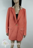懒女人 温州品牌雪冬装专柜正品  粉橘色西装领 47.7%羊毛呢外套