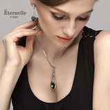 法国Eternelle采用施华洛世奇元素水晶项链耳环套装欧美风宴会款