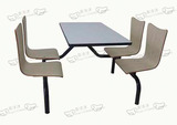 现代简约快餐桌椅组合员工食堂连体餐桌椅肯德基4人位可定制