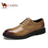 Camel/骆驼男鞋 春季新款商务布洛克雕花系带男鞋