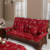 皇室宠儿 雪尼尔布艺坐垫 实木红木沙发坐垫 带靠背木沙发垫加厚