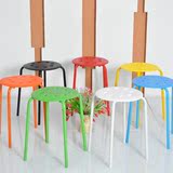 2016特价简易凳子不锈钢宜家彩色家用折叠塑料圆凳组装简约现代