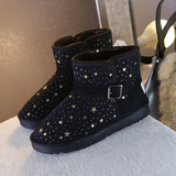 回力冬季星星款短筒保暖雪地靴 女靴子韩版潮时尚休闲加绒女棉鞋