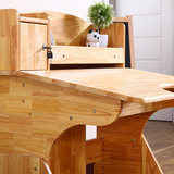 小学生护童木质书桌橡胶木写字桌子儿童学习桌椅套装实木可升降