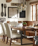 北欧复古实木做旧长方形餐桌椅美式铁艺会议桌loft办公桌厂家直销