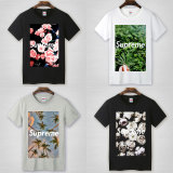 香港代购supreme正品植物花卉印花夏季新款男女情侣装短袖T恤大码