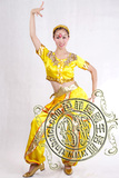 北京出租黄色金色印度肚皮舞演出服装新疆裙装灯笼裤装舞蹈服装