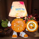 创意时尚个性台灯足球篮球带时钟书房灯饰摆件 儿童孩子生日礼物
