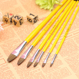 全国包邮精品秀普826狼毫水粉笔画笔 6支装黄杆水彩水粉笔油画笔