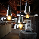 美式简约现代LED吧台餐厅灯创意北欧艺术水晶玻璃单头阴影小吊灯