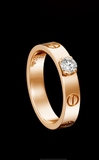 美国代购正品 Cartier/卡地亚 LOVE系列时尚单钻玫瑰金订婚戒指