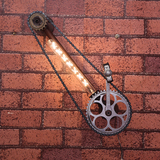 美式复古水管壁灯工业loft个性创意铁艺车轮餐厅灯具220V简约现代