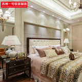 现代中式实木床1.8米新中式床 样板房别墅家用家具定制软装设计