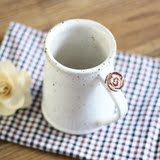 原来是泥|景德镇手工拉胚陶瓷杯 日式花朵拷点牛奶杯拿铁咖啡杯