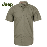 JEEP/吉普短袖衬衫正品商务休闲男装薄款免烫纯棉衬衣JS13WH102