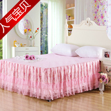 韩式公主蕾丝花边床裙 单件床单床罩1.5/1.8/2/2.2米床粉色包邮
