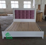 新中式实木布艺婚床现代简约卧室床双人床别墅样板房家具高端定制