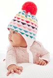 【现货】英国代购NEXT2015秋冬新款女超萌彩色图形针织帽护耳帽子