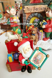 Enesco 绝版童话风格 美国古董娃娃 圣诞老人 礼物 树脂装饰挂件
