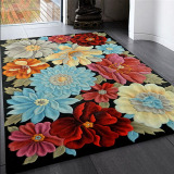现代花卉羊毛加丝高密度剪花欧式简约客厅茶几沙发地毯卧室毯定制