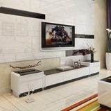 现代简约电视柜 客厅卧室黑白色烤漆电视机柜钢化玻璃影视柜组合