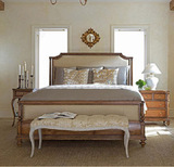 美式实木床1.5 1.8米公主床法式复古做旧双人床北欧简约卧室家具
