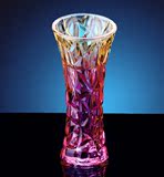 特价 欧式风格创意加厚透明时尚水晶玻璃田园花瓶 彩色工艺品摆件