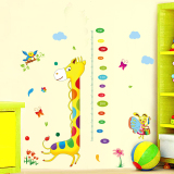 可爱卡通长颈鹿身高墙贴 儿童房宝宝量身高卧室身高贴测量尺贴画