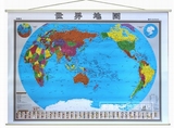 2015年世界地图挂图 1.4米x1米 中英文 挂绳 防水 高清 商务办公室家用挂墙地图 正版包邮现货 发货快